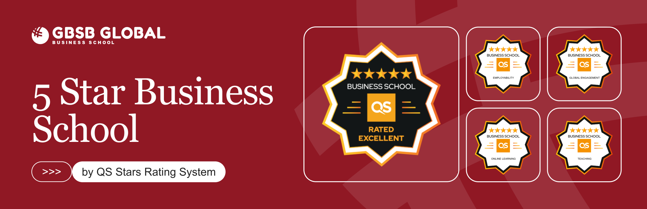 GBSB Global Business School celebrating QS 5-Star Rating award, highlighting international excellence and diverse student community