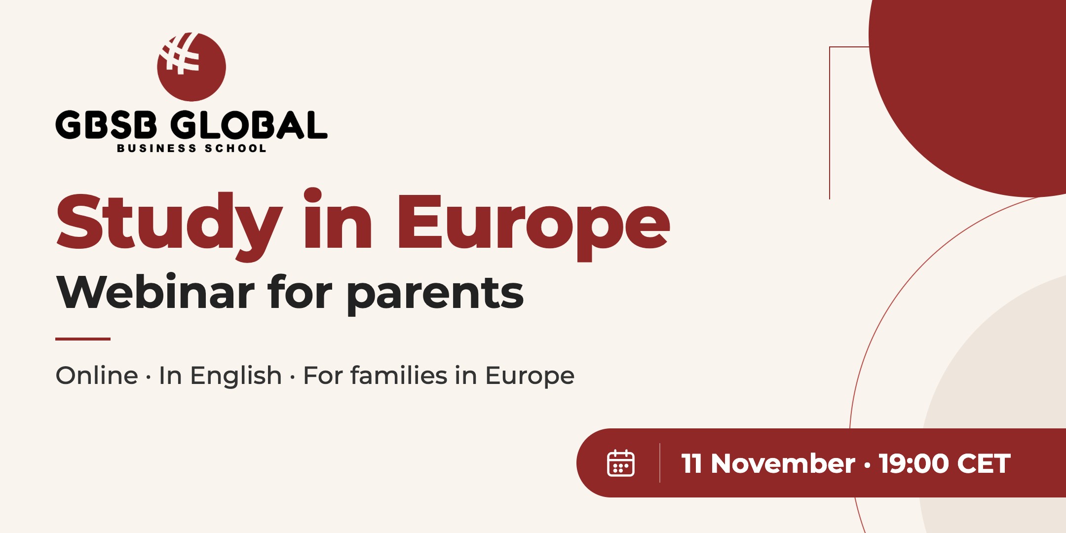GBSB Global webinar for parents, Europe session